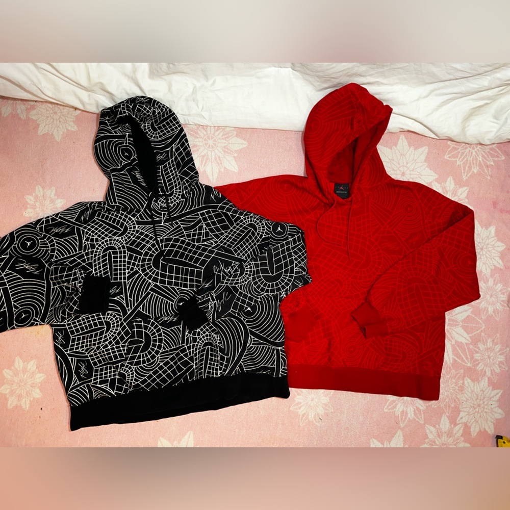 Two Jordan Hoodie with Spider-Like Graphics